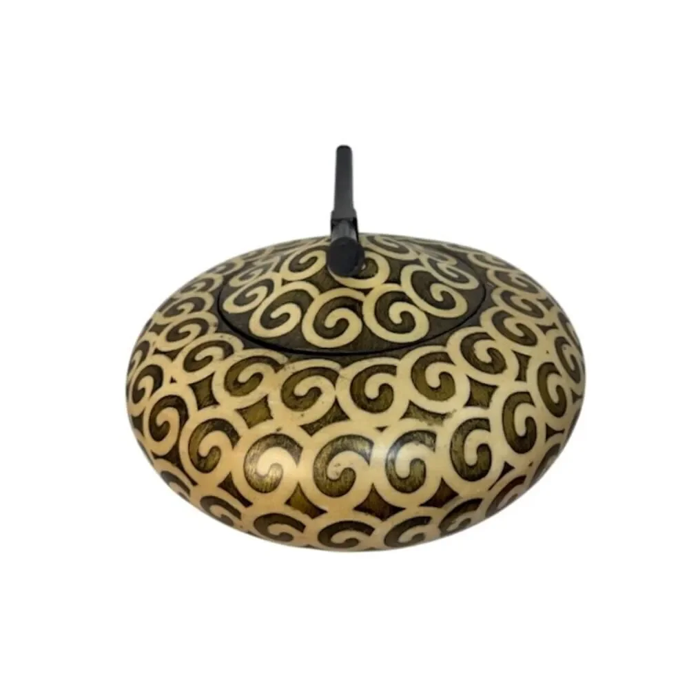 Painted Tobacco Box Ginger Jar Swirls Large 13